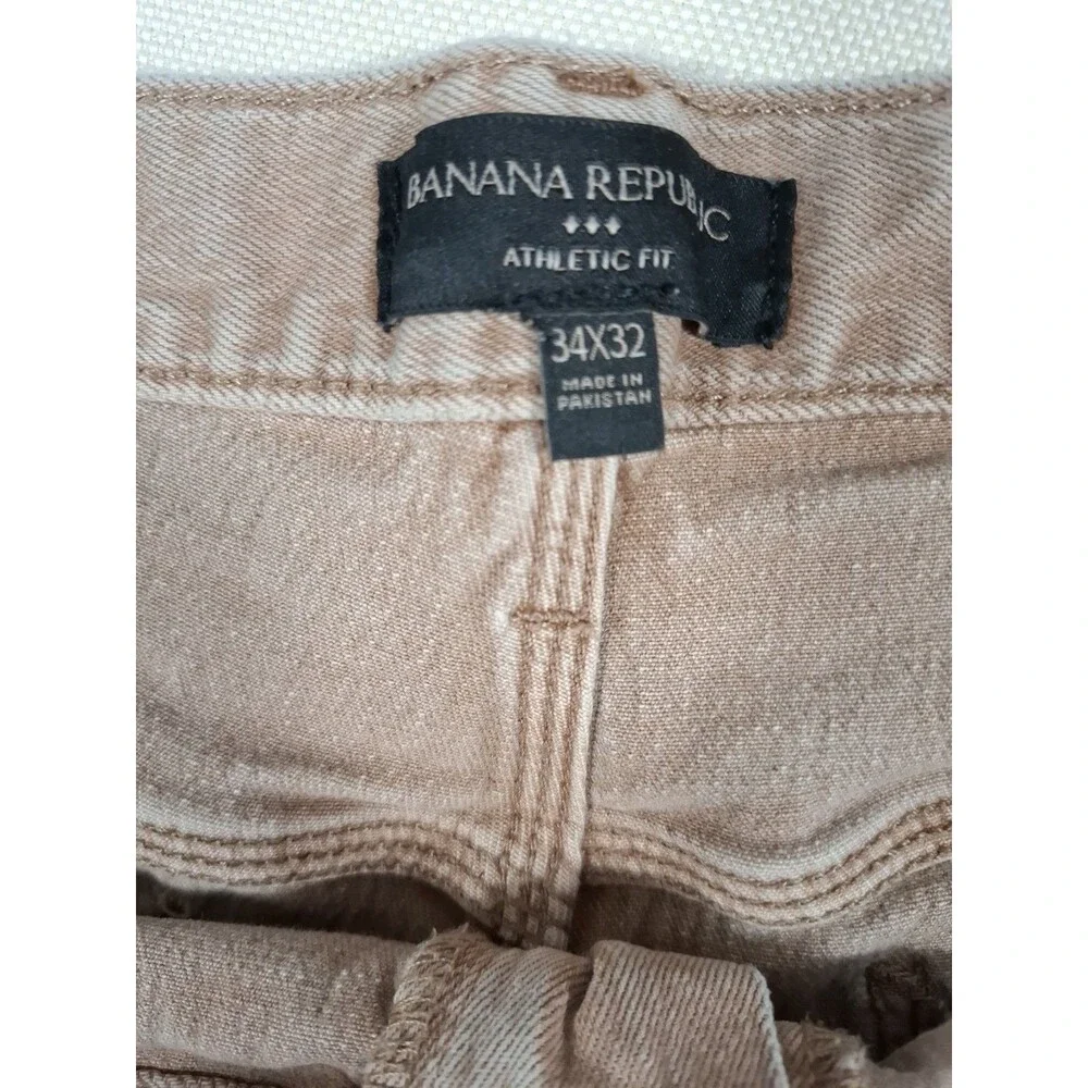 Banana Republic Athletic Fit Jeans Mens 34x32 Brown Light Wash Stretch Denim